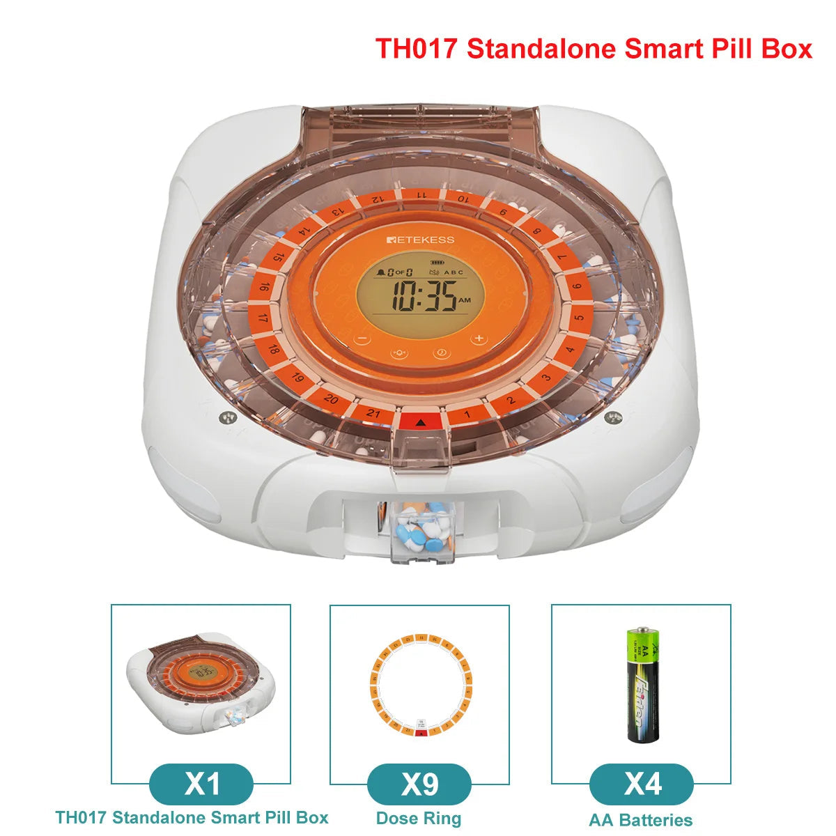 WiFi Automatic Pill Dispenser with 21 Compartments and Remote Setup