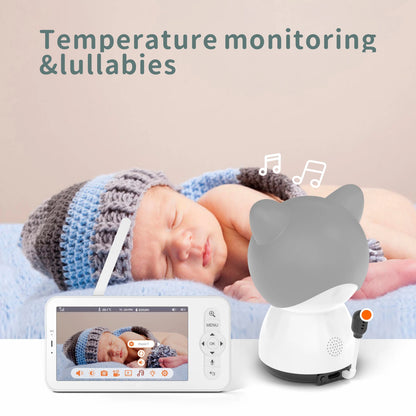 5 Inch WiFi Baby Monitor with 2 Cameras App Control