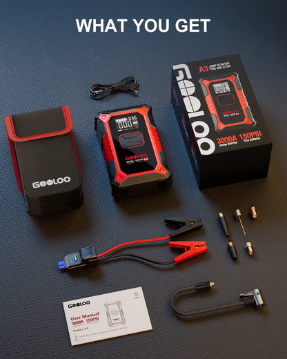 Portable 12V 4000A Car Battery Jump Starter