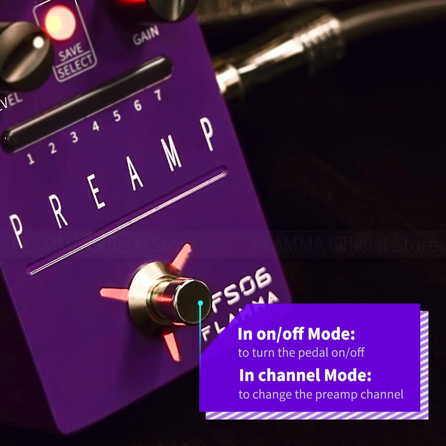 FS06 Preamp Pedal with Preset Save and Effects