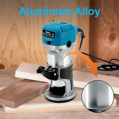 Blue Heavy Duty 2000W Wood Trimming Router Tool