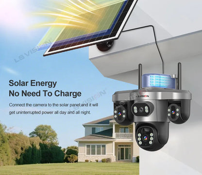 Outdoor Waterproof WiFi Solar Camera 64GB with Night Vision