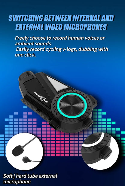 Motorbike Helmet Intercom 1440P DVR 2 Sets