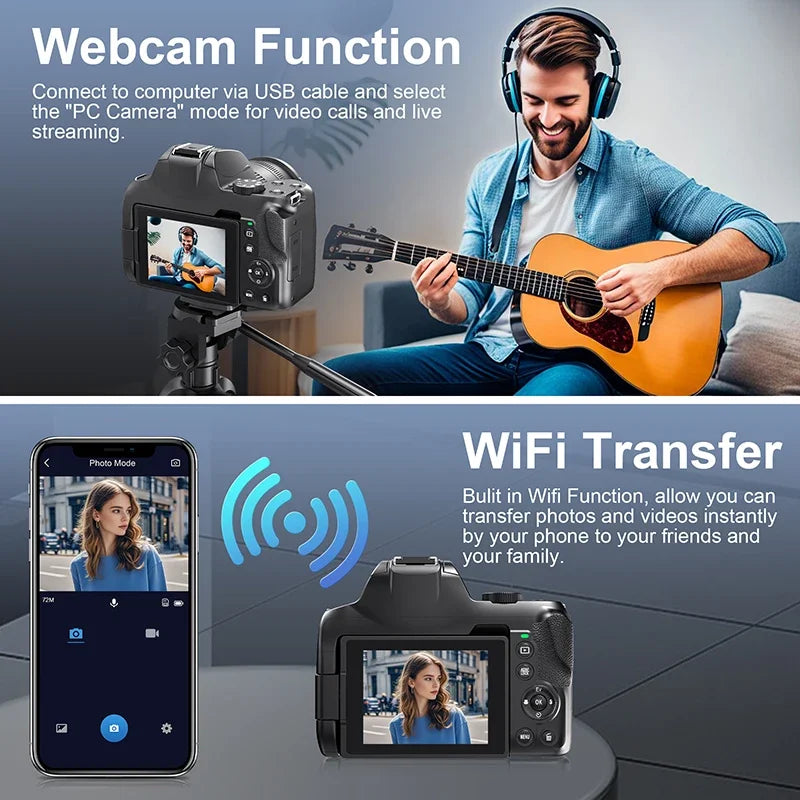 Professional 72MP Camera 4K 128GB Storage Included