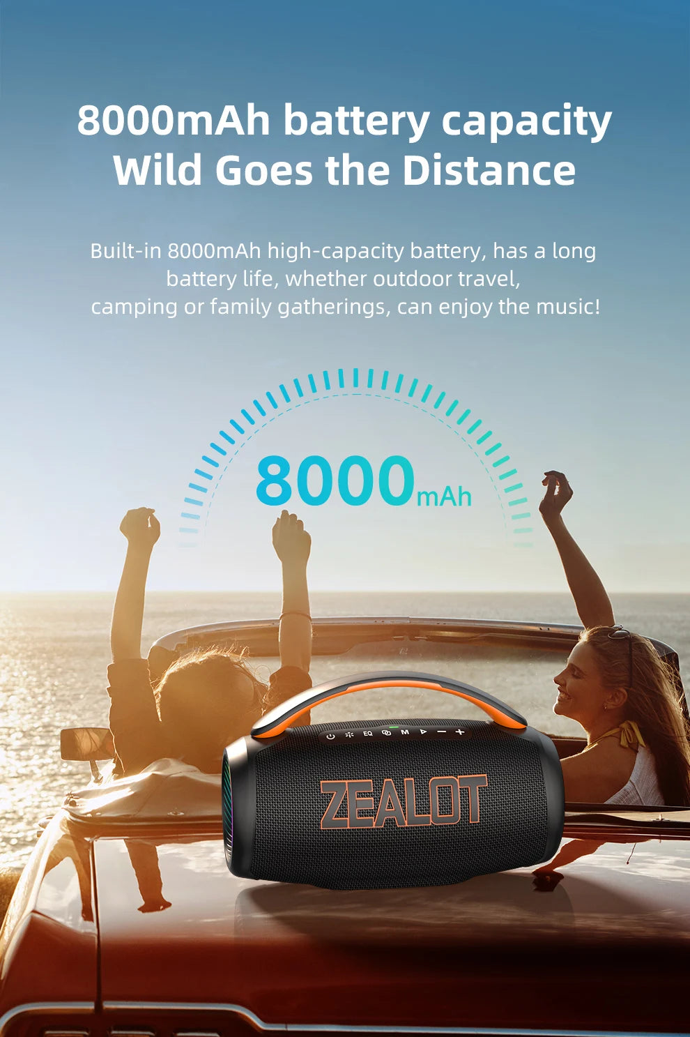 Bluetooth Speaker 60W with IPX6 Waterproof Camouflage