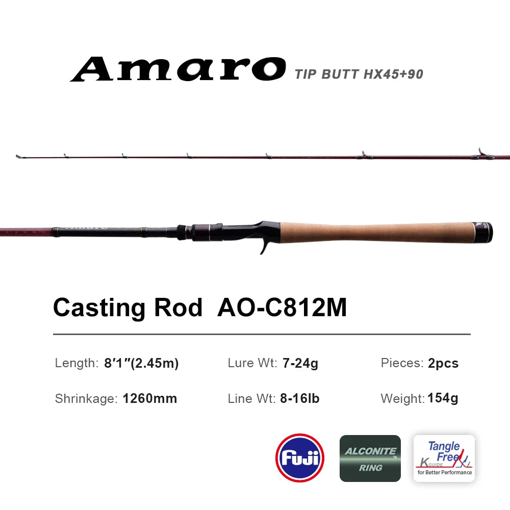 Lightweight Carbon Baitcaster Rod Medium