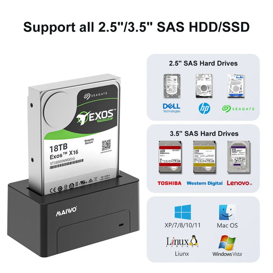 5Gbps HDD Docking Station 2.5/3.5 SATA USB Adapter