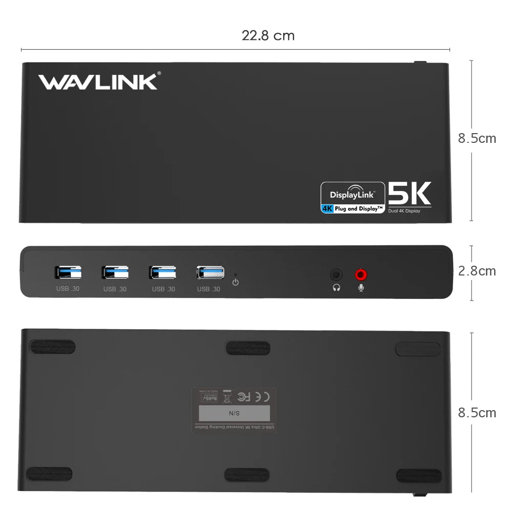 Wavlink 5K Dual Display USB-C Docking Station with HDMI