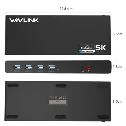 Wavlink 5K Dual Display USB-C Docking Station with HDMI