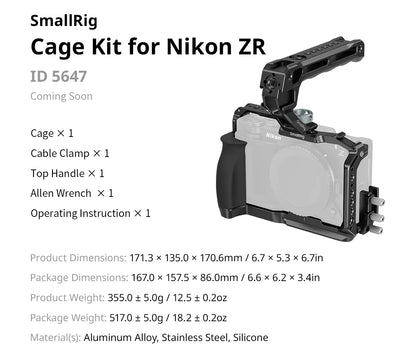 Nikon ZR Cage Kit Silicone Handle Built-in Arca Plate