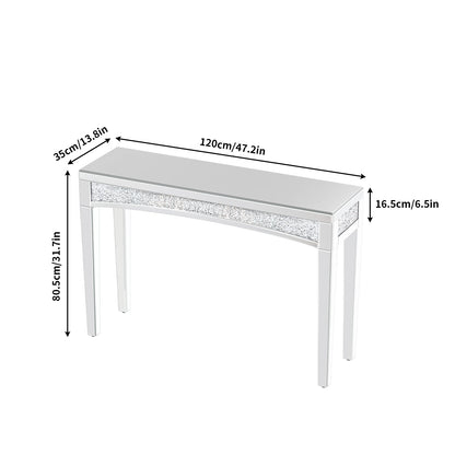 Mirrored Silver Console Sofa Table for Entryway Living Room