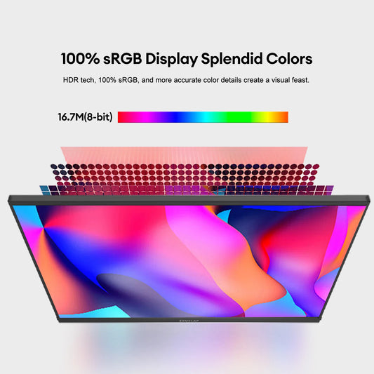 High-Resolution 16" IPS Portable Display 1200P 100% sRGB