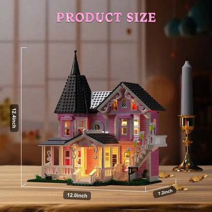 1349 PCS Architectural Pink Palace Building Toy Set