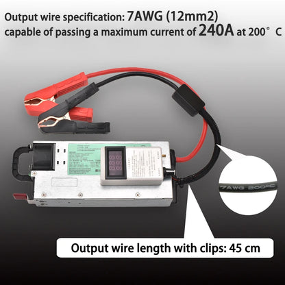 Solar-Ready 100A 12V Charger with Clip Connectors