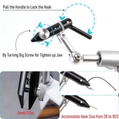 Portable Stainless Steel Fly Tying Vise Clamp Base Set