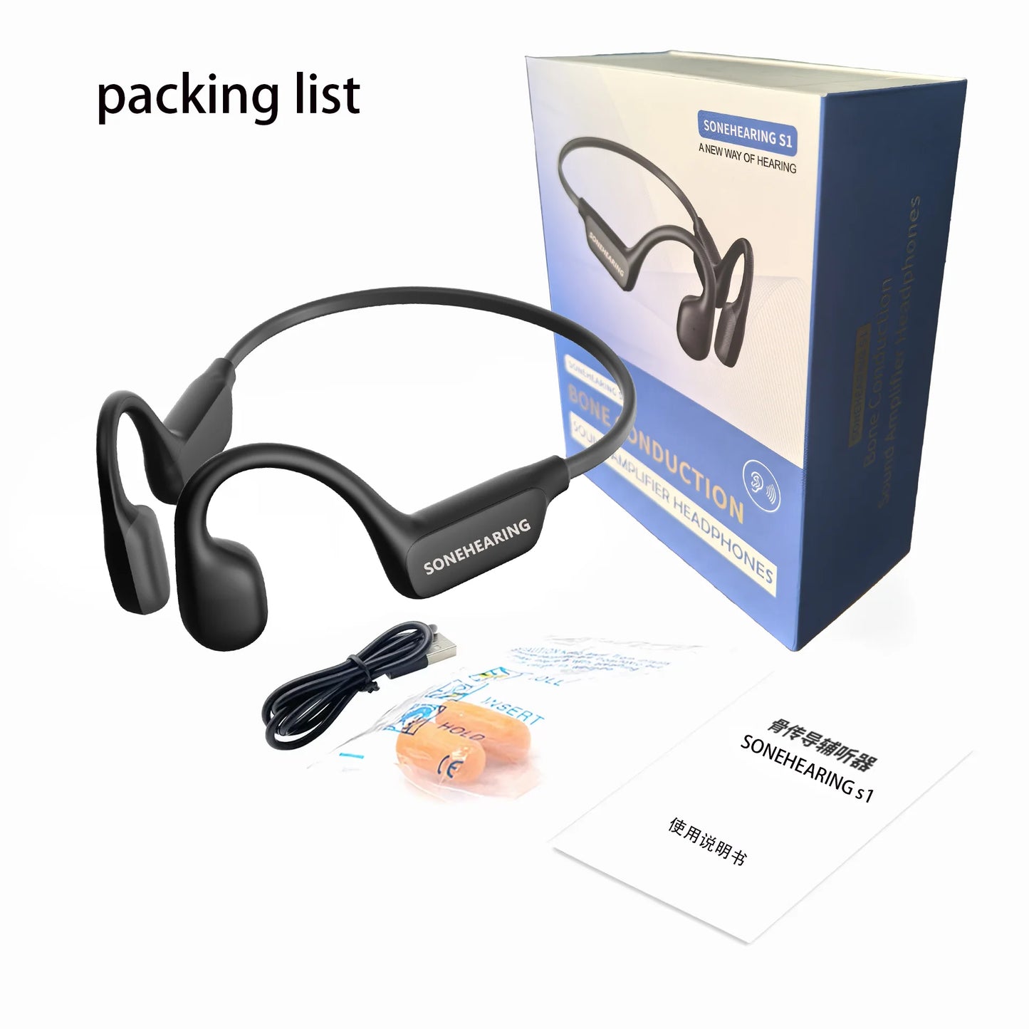 Wireless Bone Conduction Headphones for Mild Hearing Loss and Calls