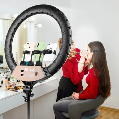 22-Inch LED Ring Light with Adjustable Brightness and Color
