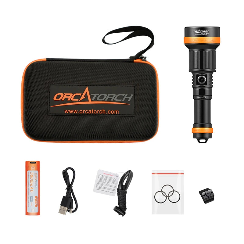2700 Lumen Zoomable Dive Light 4 Modes Spotlight Floodlight