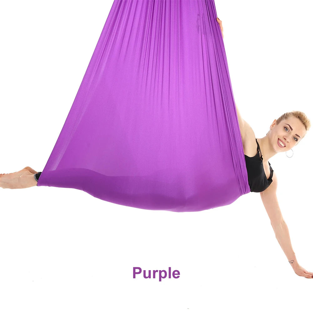 Anti-Gravity Yoga Swing Purple 7×2.8m Fitness Belt