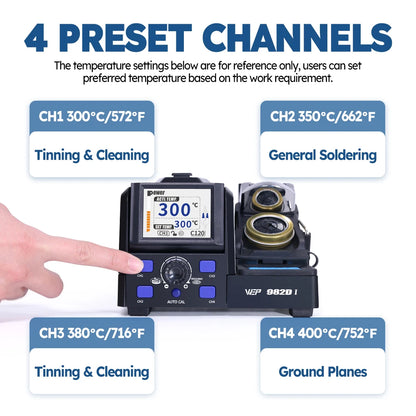982D-I Compact Desoldering Tweezers Station for Fine Repair Work
