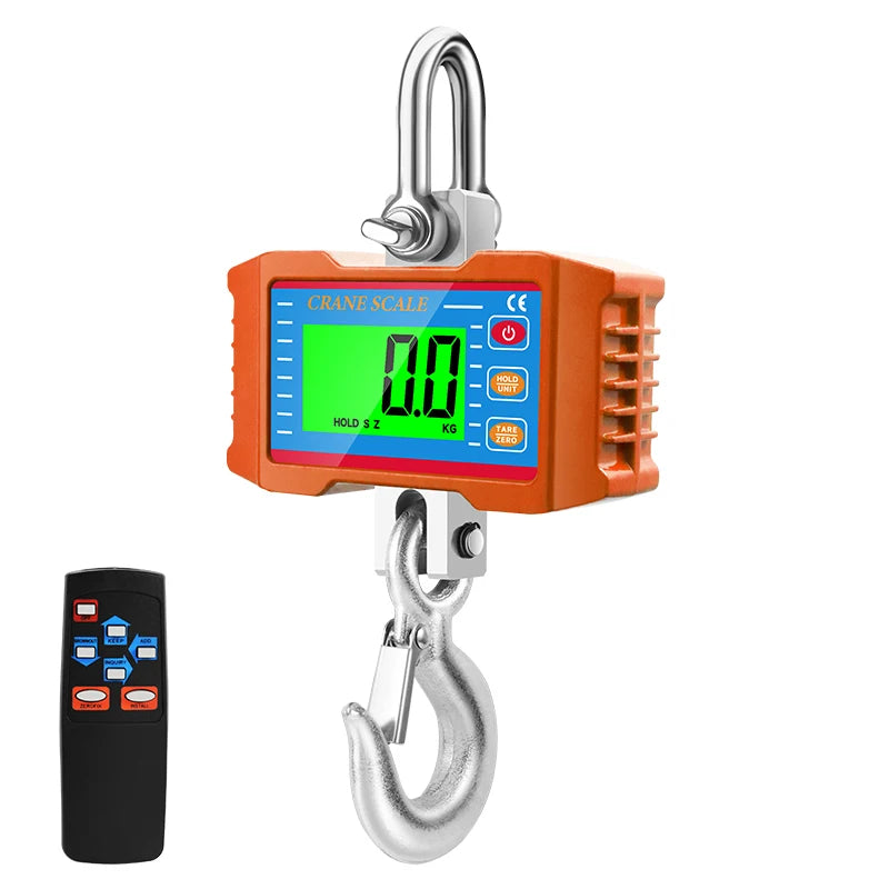 1500KG Large LCD Crane Scale Auto Lock Hook