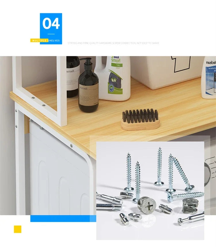 110cm White Bathroom Floor Organizer Storage Rack