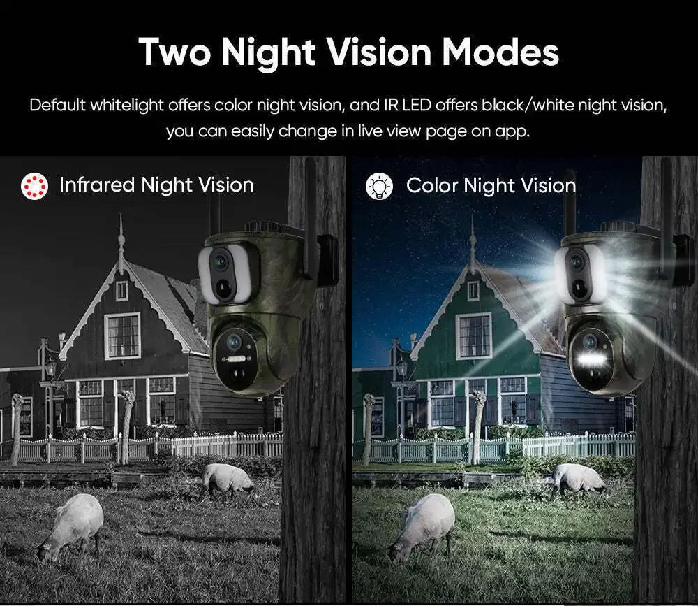 4K Dual Screen Solar Trail Camera with PIR Detection