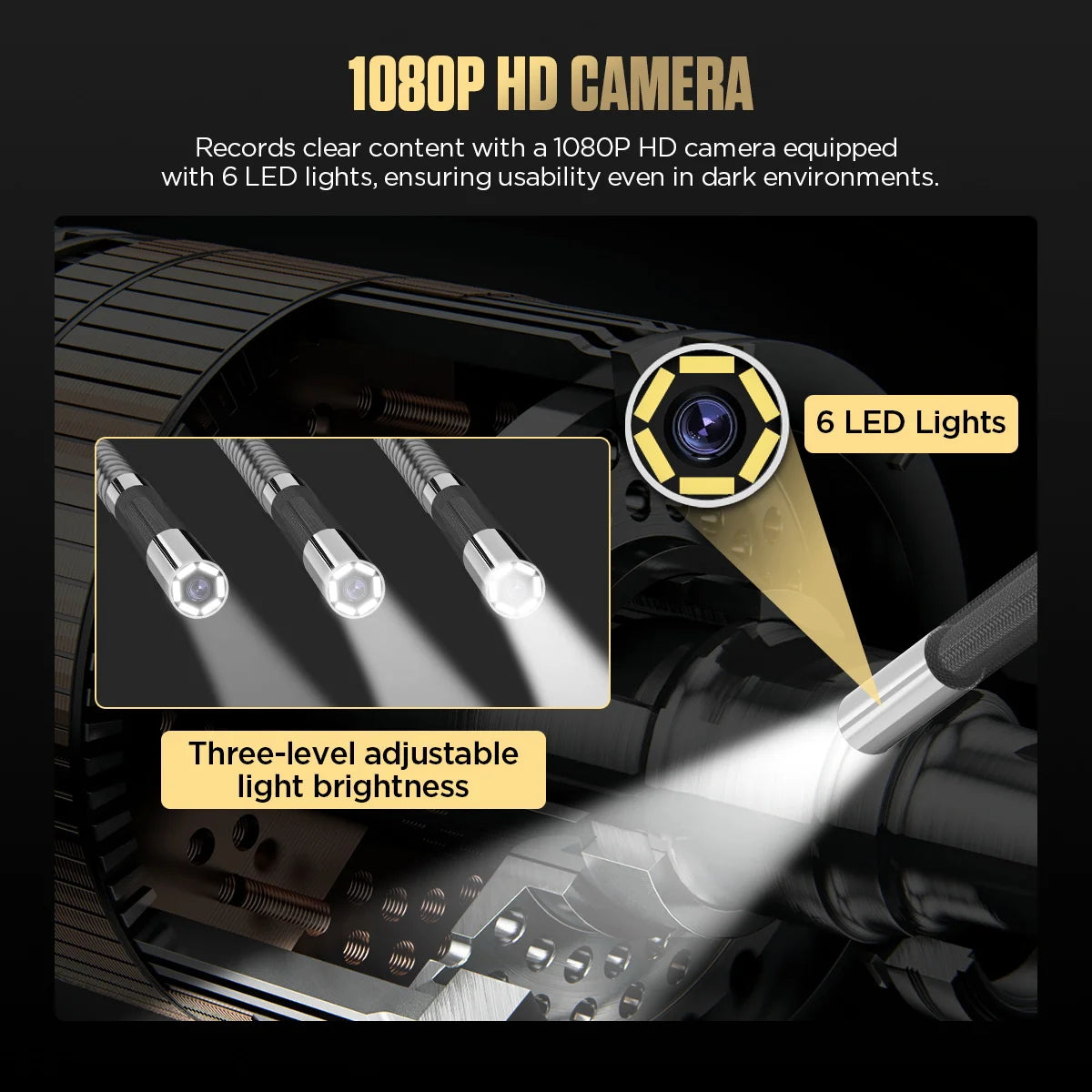 4-Way 360 Degree Articulating Automotive Endoscope 1080p HD