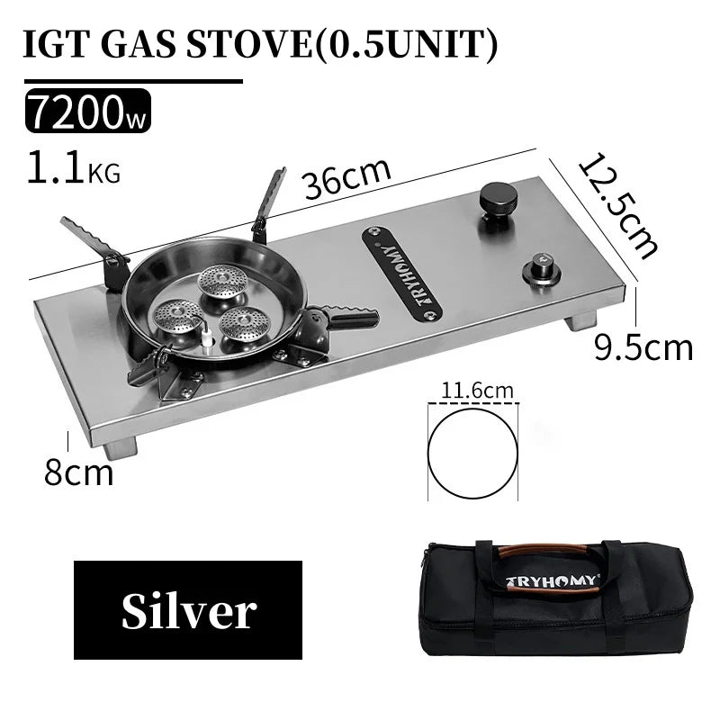 Portable IGT Gas Stove 7200W Stainless Steel Folding Burner