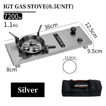 Portable IGT Gas Stove 7200W Stainless Steel Folding Burner