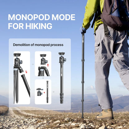 Carbon Fiber Travel Tripod 1.62m with Monopod