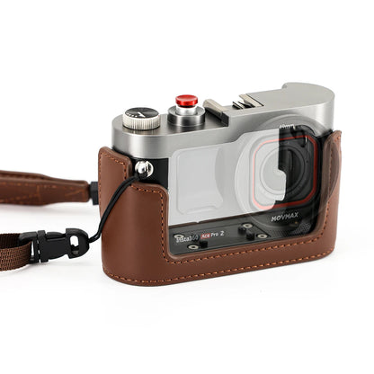 Protective Leather Camera Frame Case with Shoulder Strap