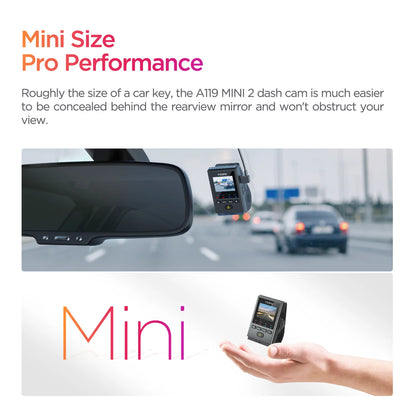 Compact 2K DVR with Voice Commands & Parking Mode