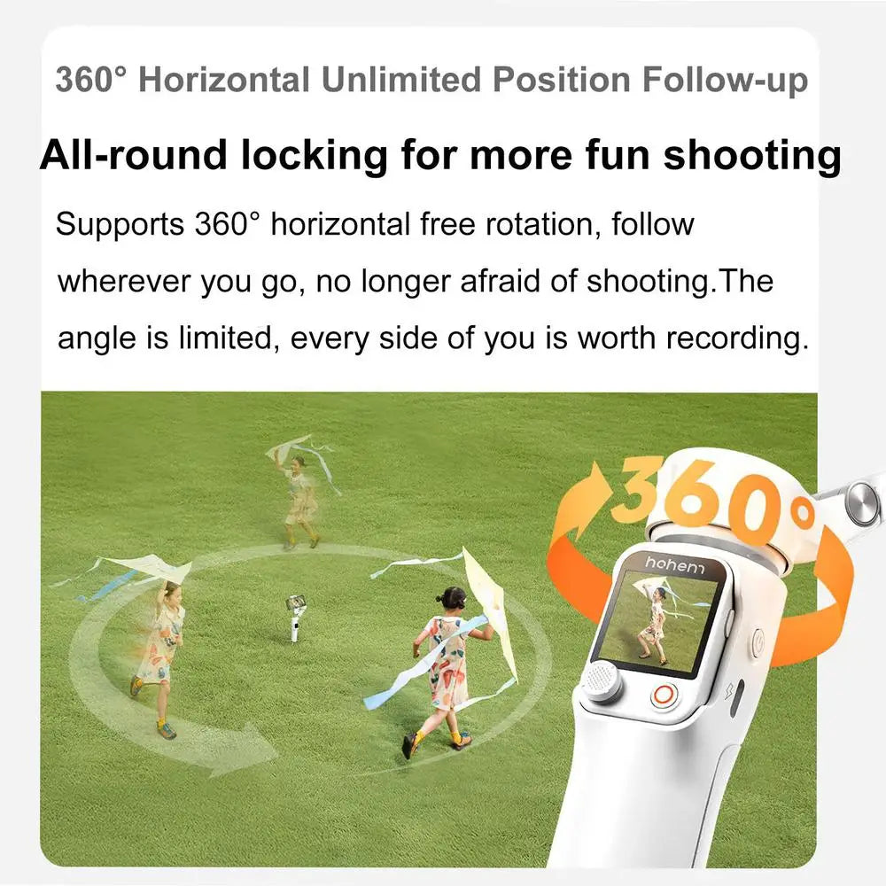 Portable 3-Axis Smartphone Gimbal with AI Face Tracking