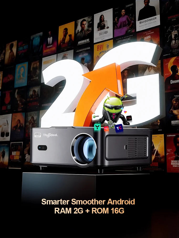Portable 4K 1080p Android Mini Home Theatre Projector