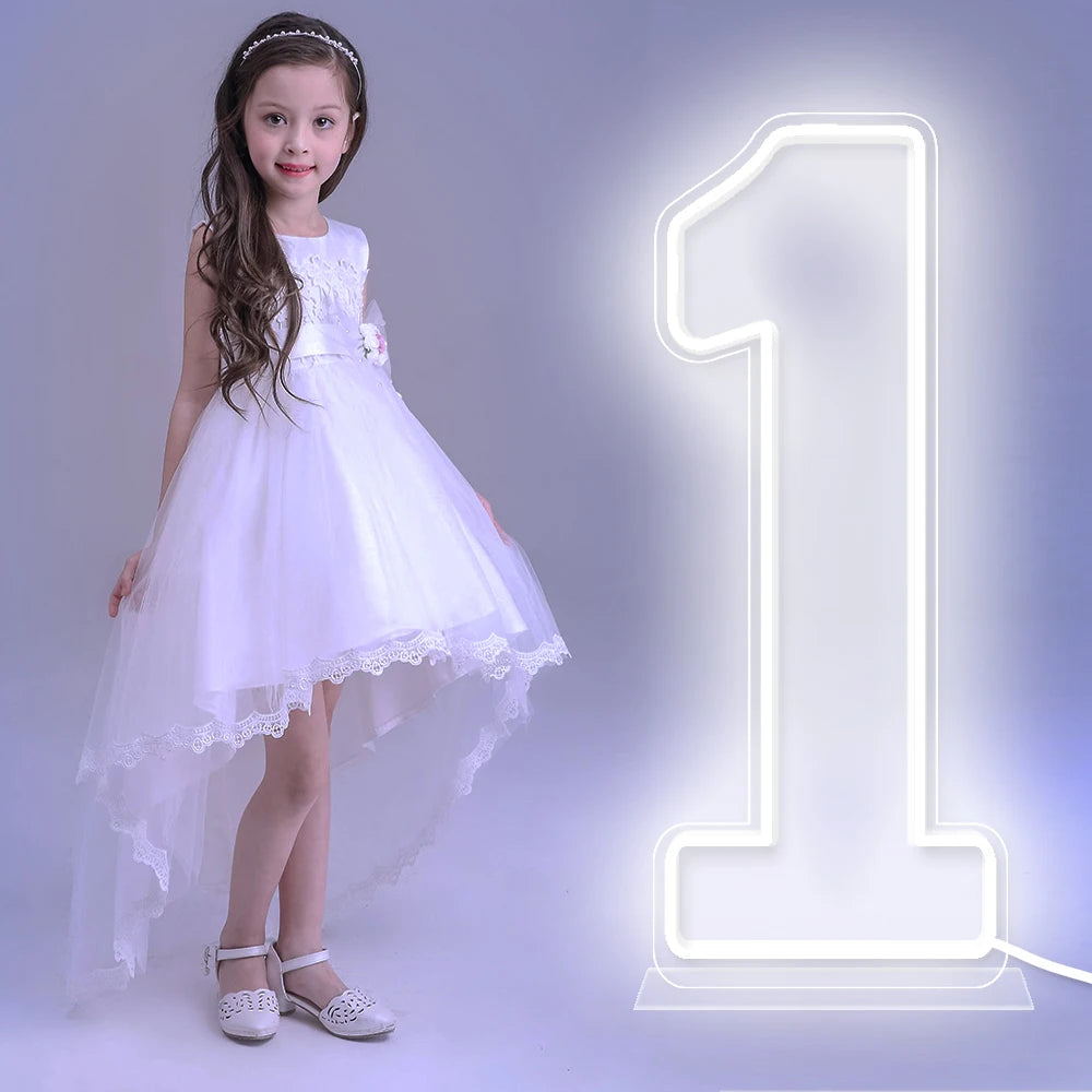 76cm 100cm LED Neon Number Light for Birthday or Wedding