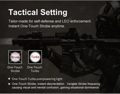 Tactical Flashlight 4400 Lumens Rechargeable with 5000mAh Battery