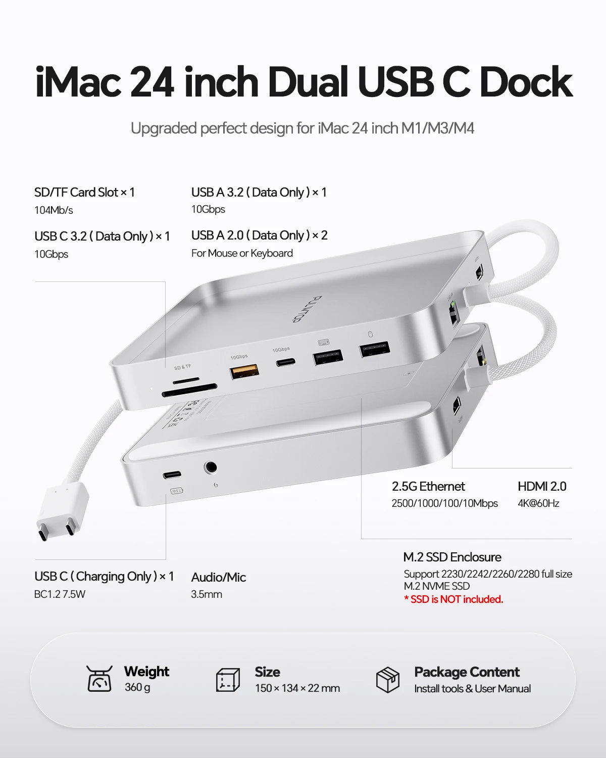 11in1 USB-C Dock with 4K HDMI 10Gbps USB & Ethernet