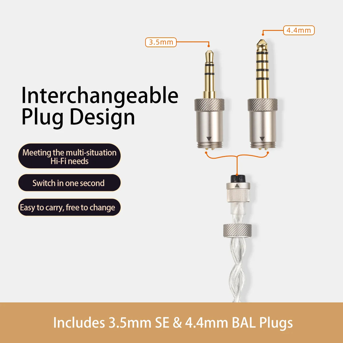Hi-Fi Dynamic Driver Wired Earphones with Detachable Cable