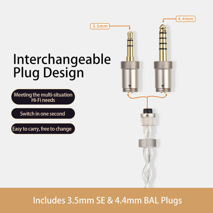 Hi-Fi Dynamic Driver Wired Earphones with Detachable Cable