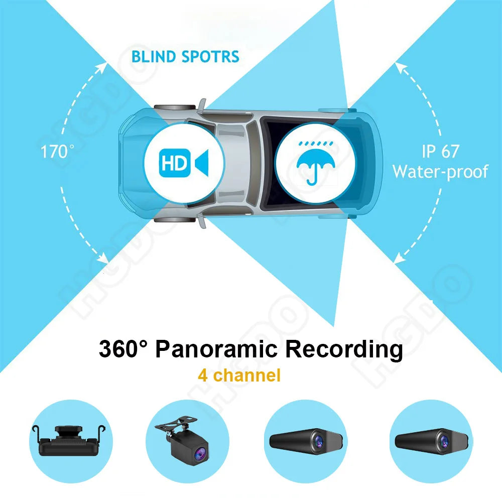 Smart Rear View Mirror Dash Cam 4K Parking Monitor