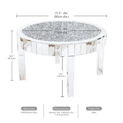 Modern Mirrored Side Table with Stylish Glass Surface