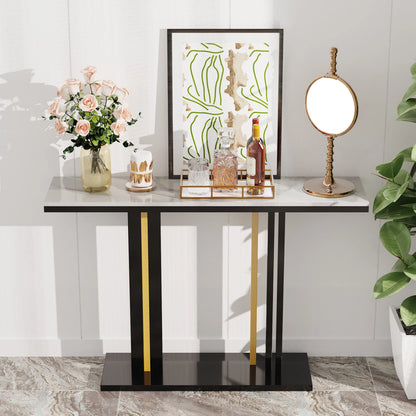 Elegant Marble Display Table Narrow Hallway Entryway Console