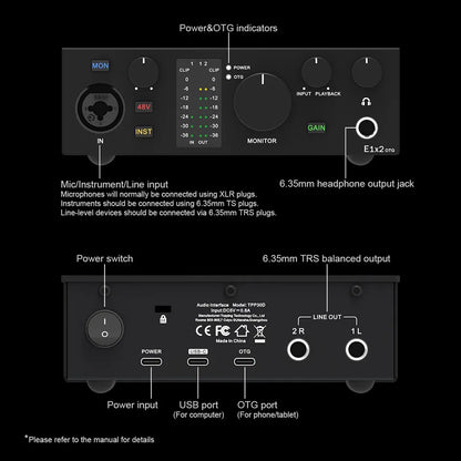Black Portable Sound Card for Live Streaming & Podcasting