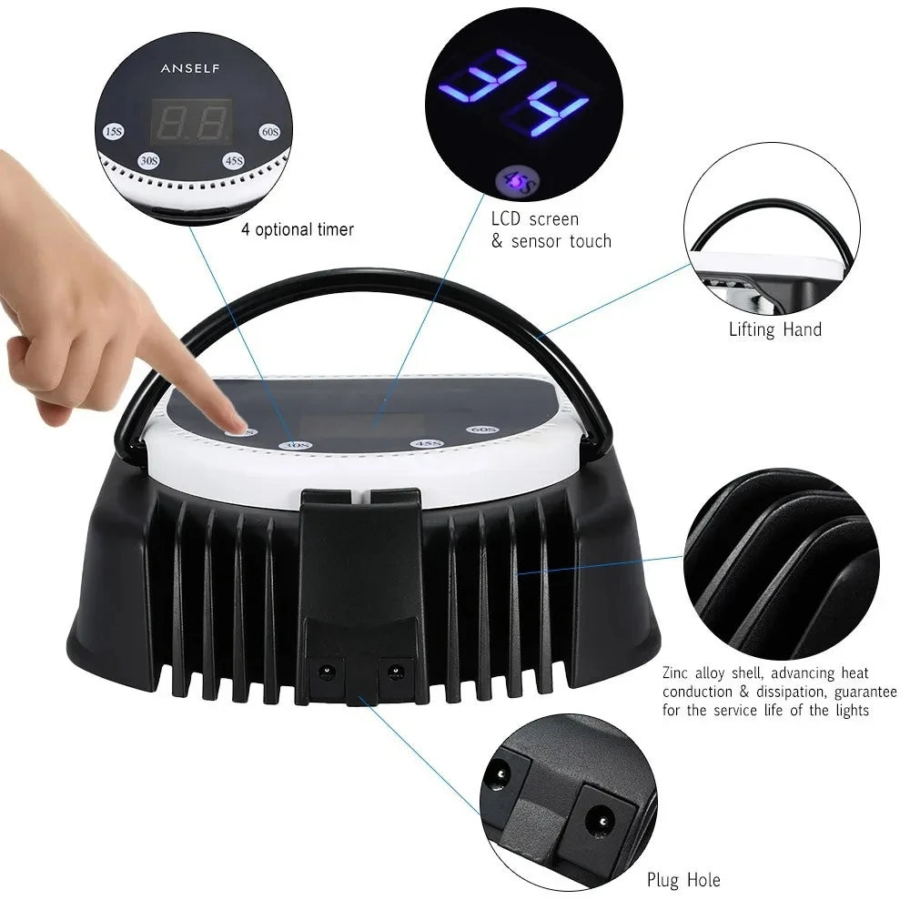 64W Cordless Rechargeable LED UV Nail Lamp Dryer