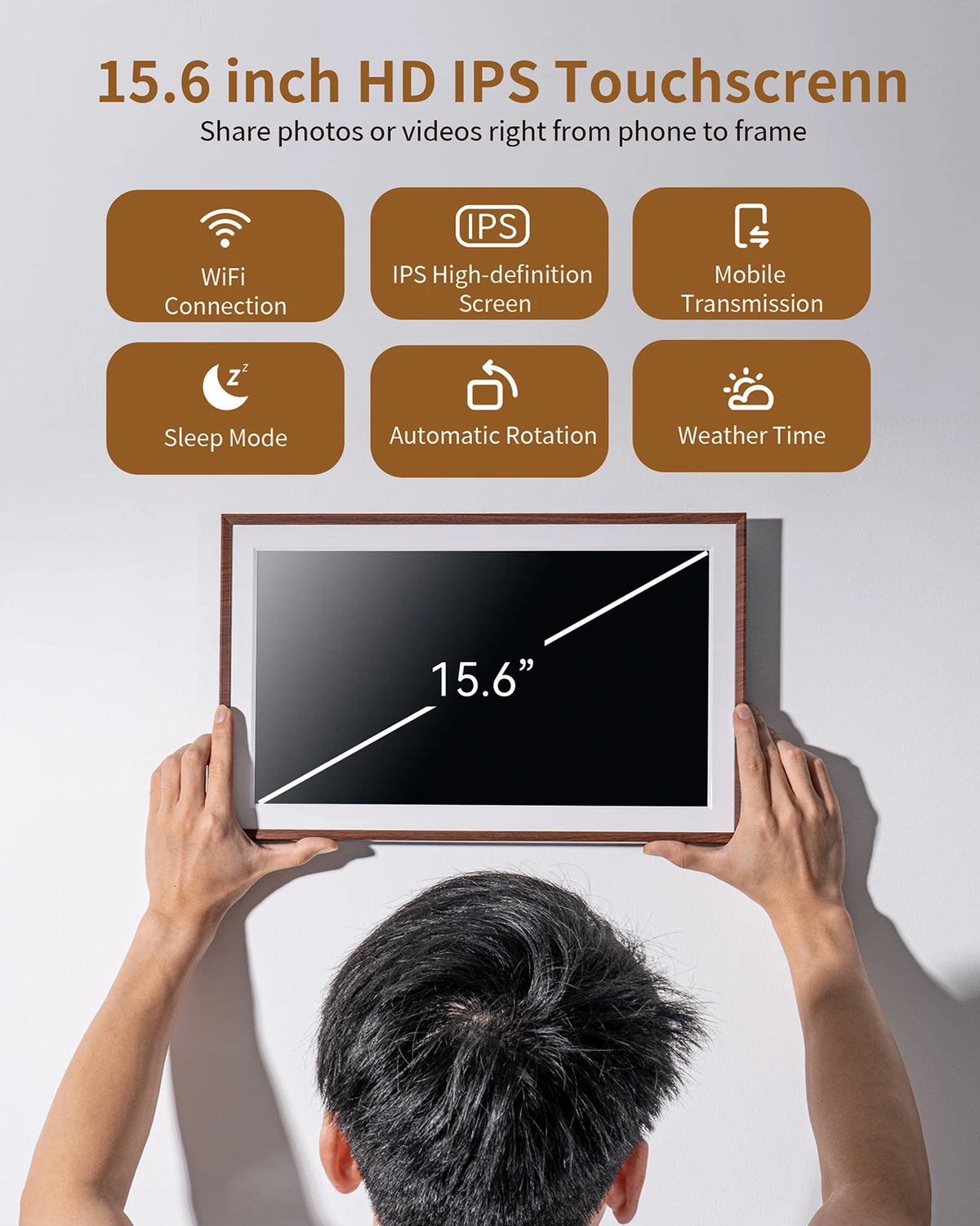 15.6" WiFi Digital Photo Frame with 32GB Storage