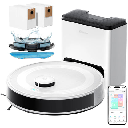 6000Pa Smart Robot Vacuum Mop Laser Navigation White