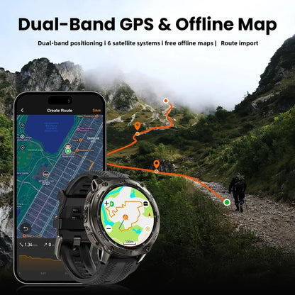 Men’s Stainless Steel Smartwatch with Offline Maps