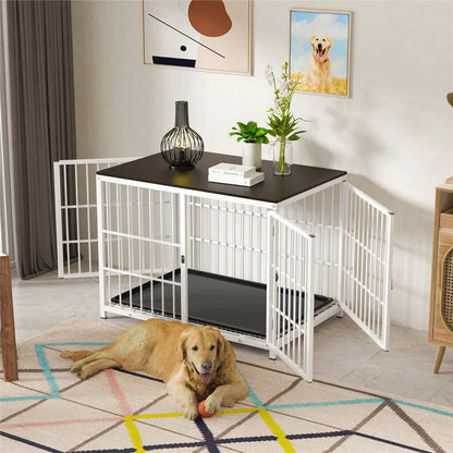 Heavy Duty Dog Crate End Table White M