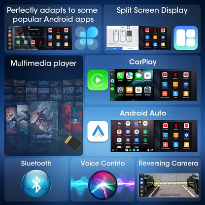 Portable 11.26 Car Monitor with Bluetooth WiFi 6M Backup Camera